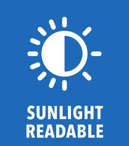 Sunlight readable monitor for high visibility industrial use product feature badge