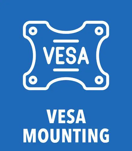 VESA mount compatible LCD monitor product feature badge