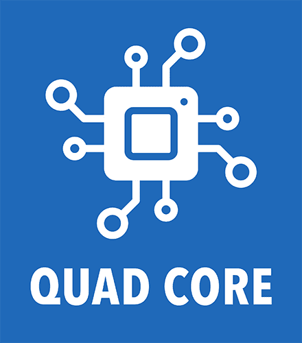 Quad Core processor product feature badge